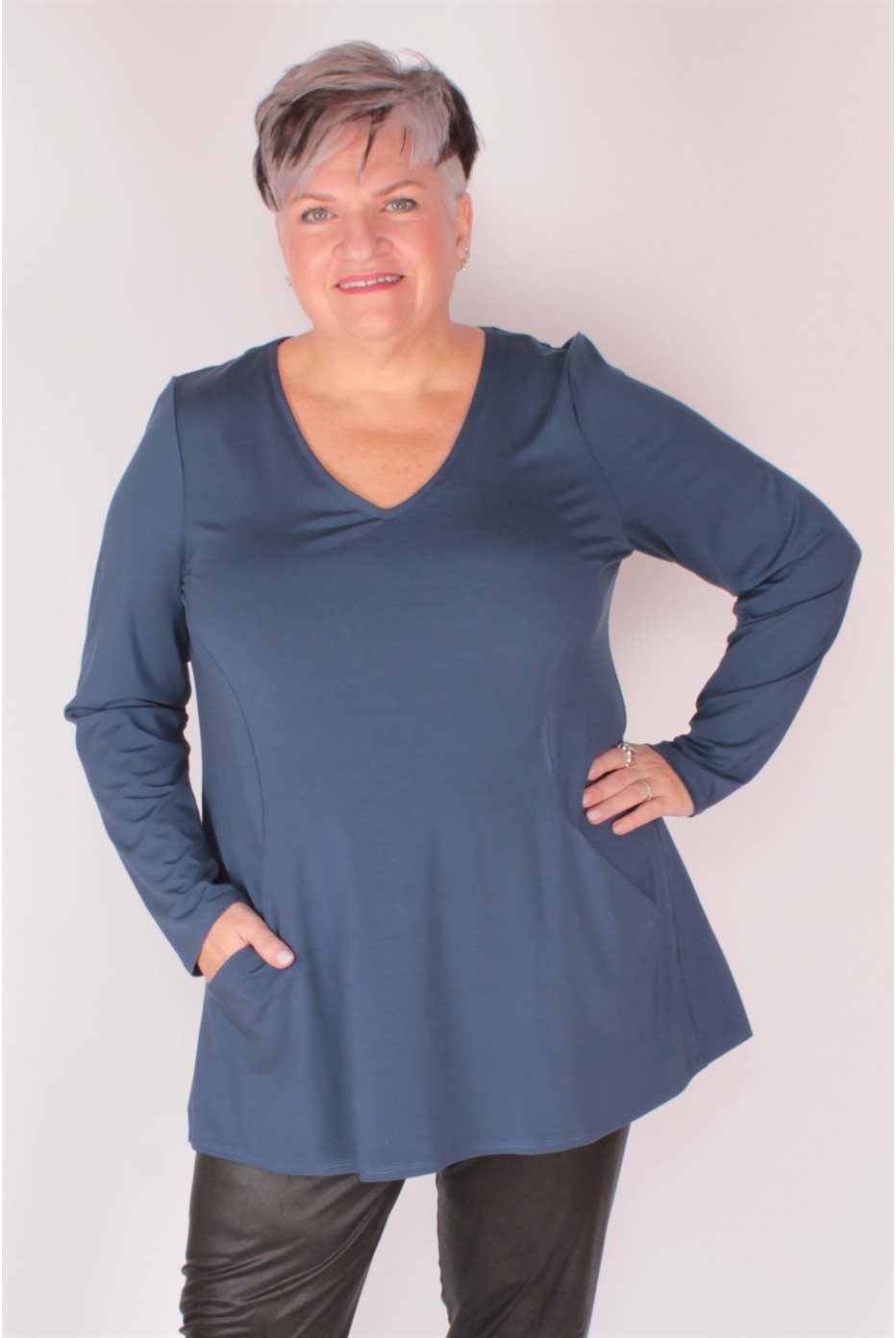 Bamboo Denim Tunic with Pockets